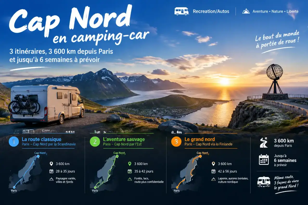 Cap Nord en camping-car : 3 itinéraires, 3 600 km depuis Paris et jusqu’à 6 semaines à prévoir